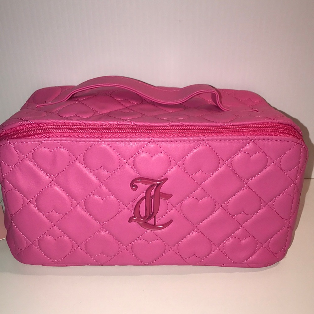 Juicy couture Pink hearts Quilted Cosmetics bag NEW